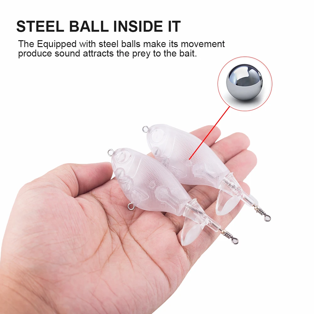 Hanlin-señuelo de pesca giratorio sin pintar, 10/20 piezas, 9CM, 12G, Crankbait, Wobbler, Popper de plástico duro, aparejos en blanco - imagen 4