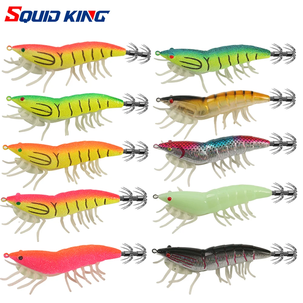 Anzuelo de calamar luminoso, Señuelos de pesca, plantilla de calamar de pie suave, simulación de silicona, cebo de pulpo, aparejos de pesca