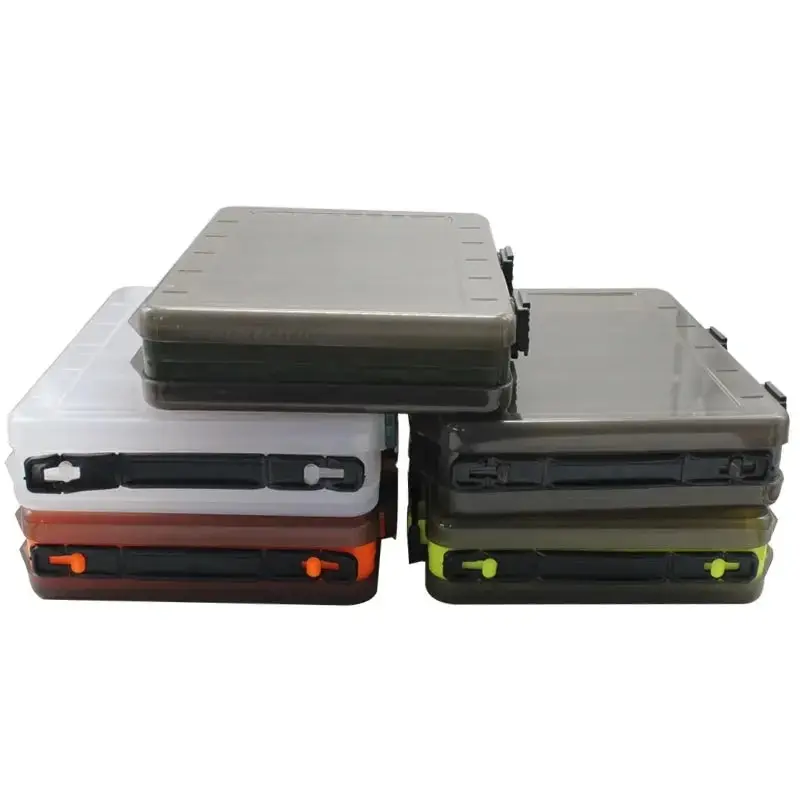 Caja de accesorios de pesca de camarón Burle, caja de plantilla de calamar, aparejos de cebo en T de doble cara, Folio O caja de plástico de madera para Fi - imagen 3