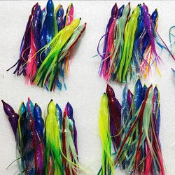 10 Uds 15cm 18cm 21cm faldas de calamar de pulpo Trolling Marlin atún Wahoo reemplazo suave faldas aparejadas juego grande señuelo de pesca