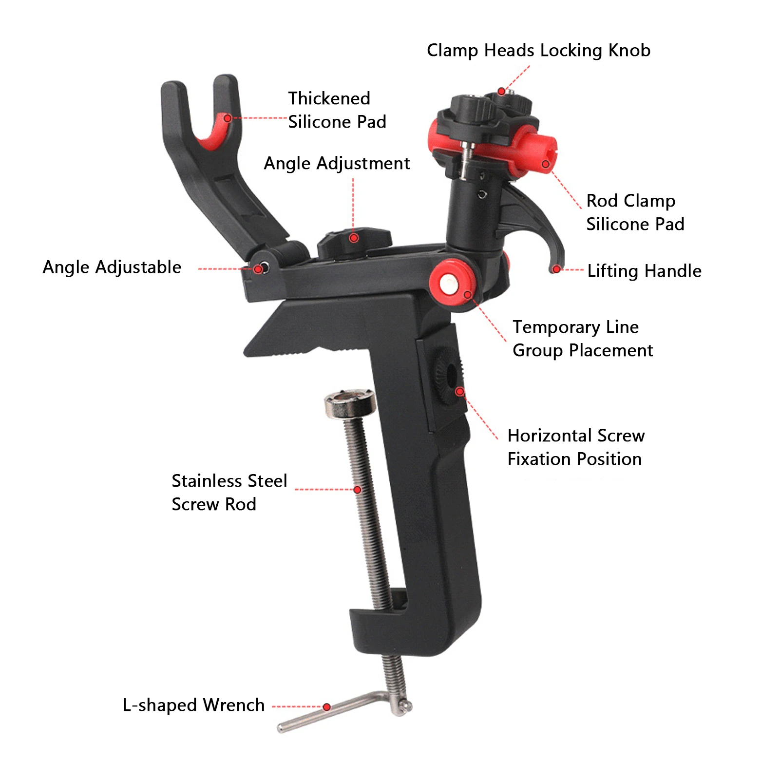 Soporte para caña de pescar para barco, estante para caña de pescar de mar, soporte para caña de pescar ajustable de 360 grados - imagen 3