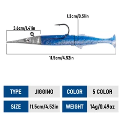 Señuelo anguila Sandeel cola paleta anzuelo jig head – trucha lucio