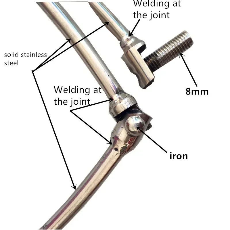 POUI COME DREAM Red de aterrizaje de acero inoxidable sólido, red de repuesto y marco, red de pesca resistente al desgaste, 40CM-60CM - imagen 3