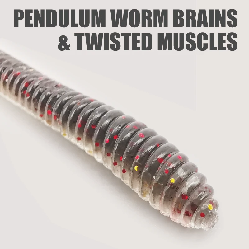 LUREHOLIC 3,8 "-20 piezas 4,8"-15 Uds. Lombrices de tierra delgados de alta eficiencia gusano de lubina para aparejos de pesca con señuelo Wacky Neko Drop Shot, etc. - imagen 2