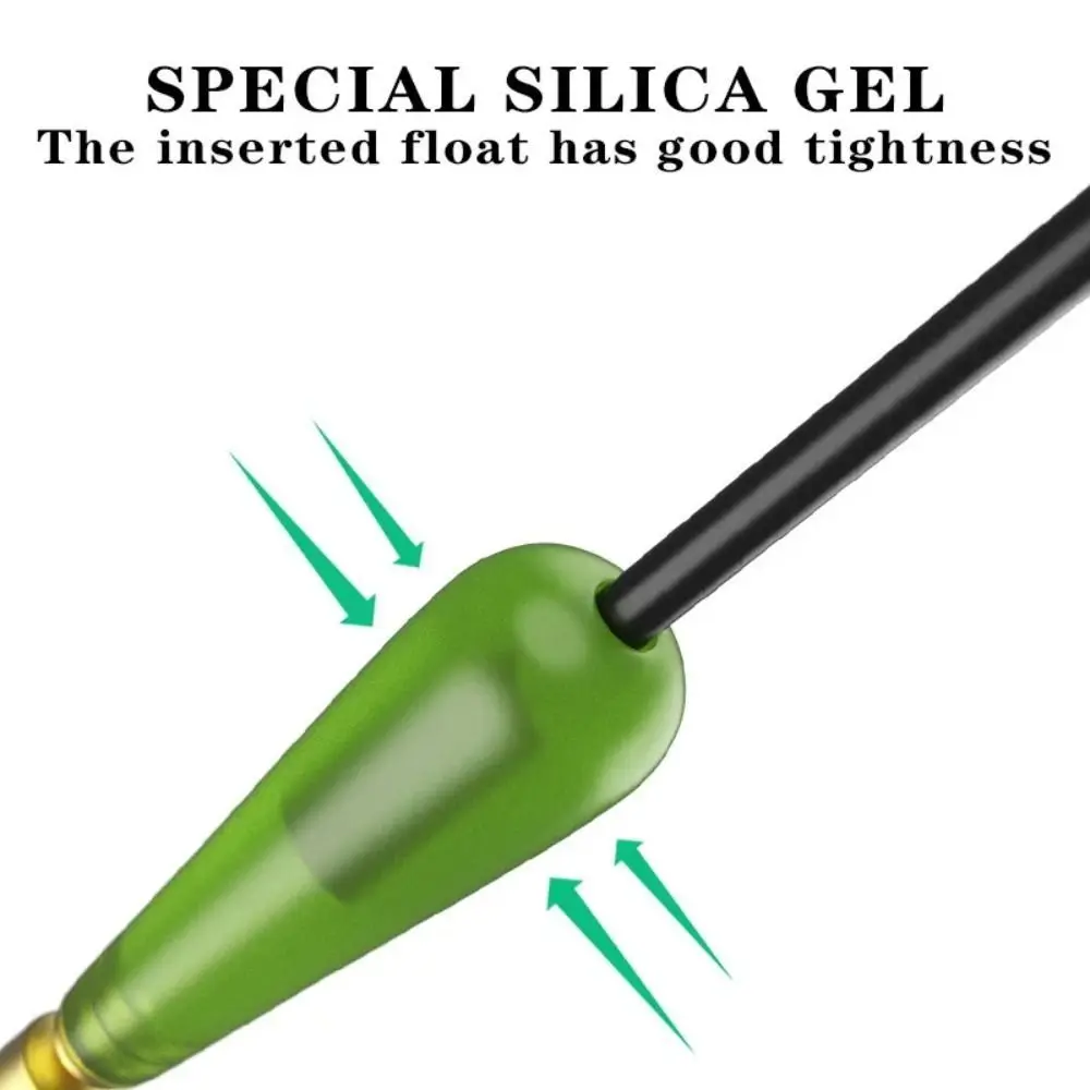 Asiento de flotador de pesca de silicona 20 piezas, cabeza de cobre, rodamiento de bolas, gancho único, Conector de abrazadera sublínea duradero - imagen 4