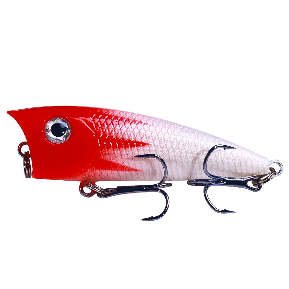 1 uds/5 uds 6cm 6,3g Señuelos de Pesca Popper Topwater flotante lubina pike carpa Pesca de mar manivela señuelo Swimbait Wobbler aparejos de Pesca - imagen 4