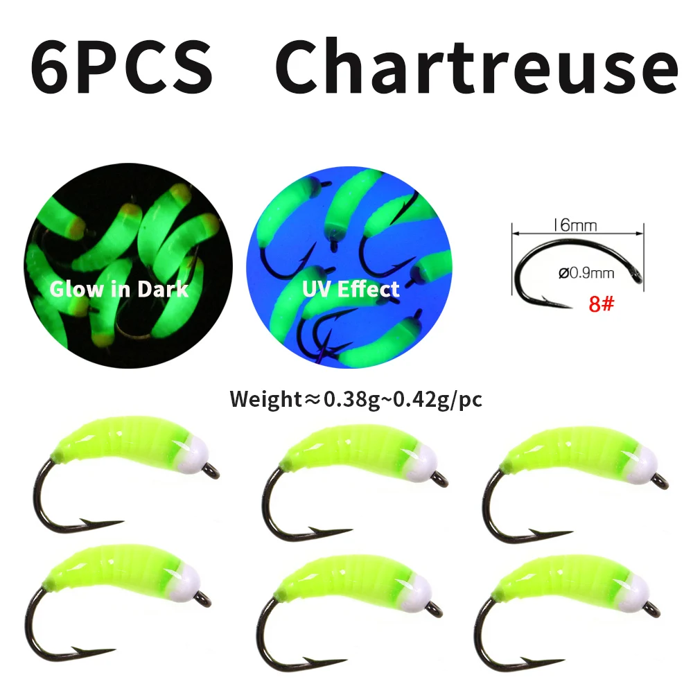 6PCS Chartreuse