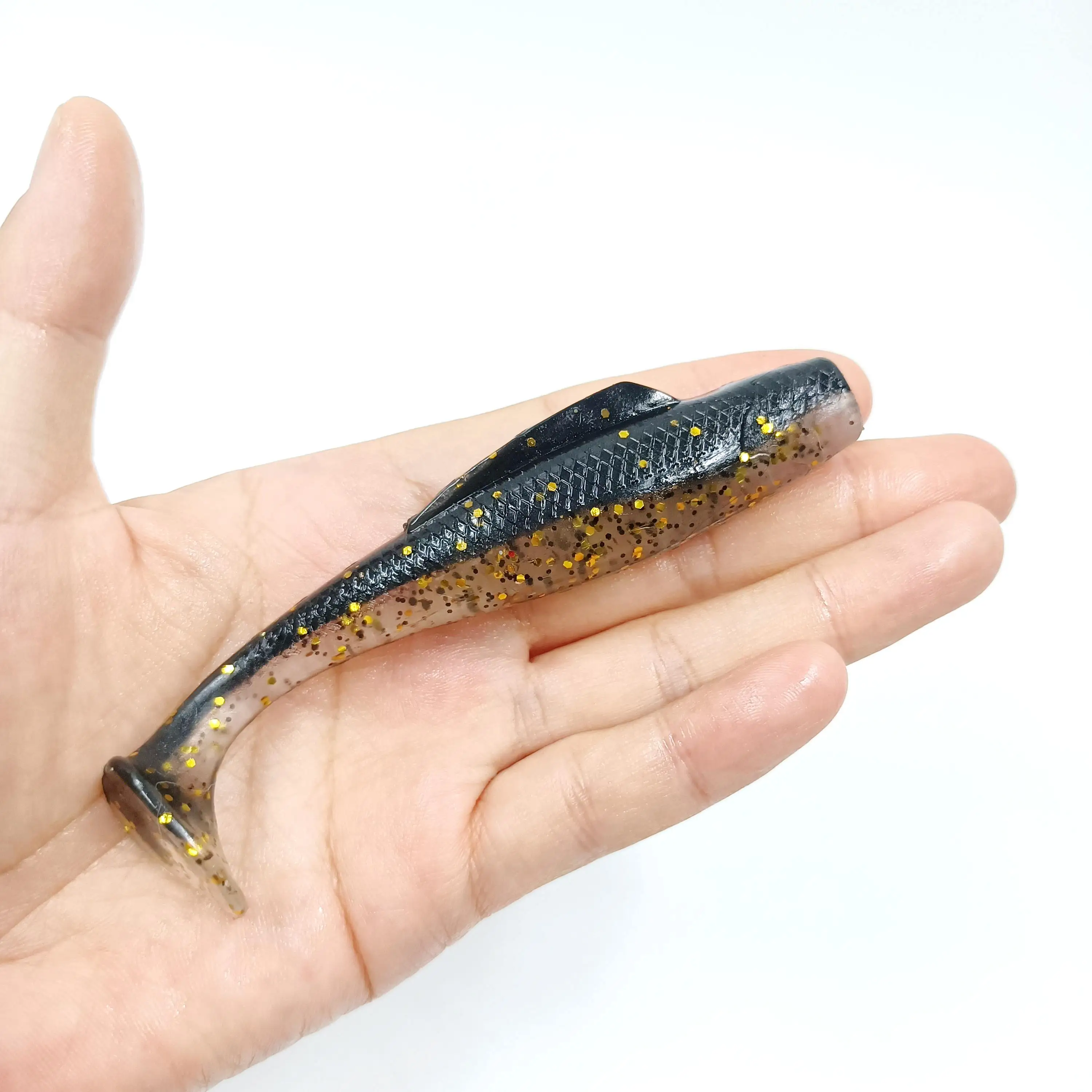 DUODUOYU-cebo suave flotante TPR, 3 uds., 120mm/13,5g, señuelo de pesca con cola en T grande, cebo de plástico suave, cola de paleta, aparejos de gusano suave - imagen 5