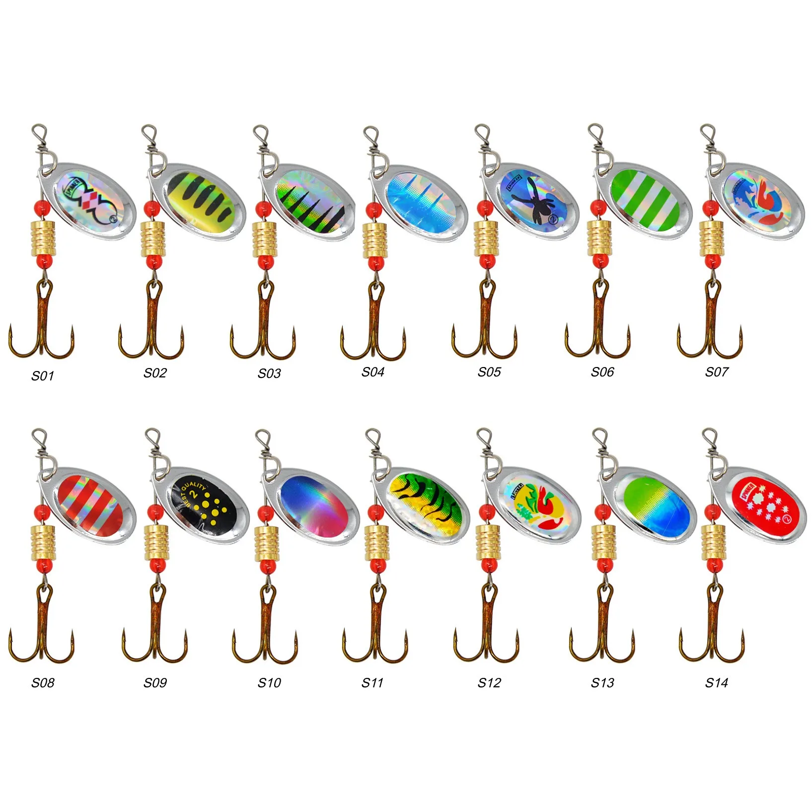10 Uds señuelo de pesca cuchara de Metal Spinner Spoonbait Crankbaits pesca Wobblers Pike Crochet Kit cebo Artificial con cajas de aparejos - imagen 4