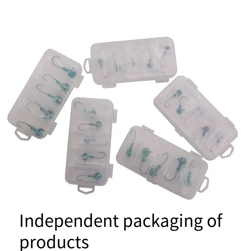 Anzuelos de pesca con cabeza de plomo, 5 piezas, bola redonda, señuelo luminoso, cinco en una caja, 3,5g, 5g, 7g, 14g - imagen 5