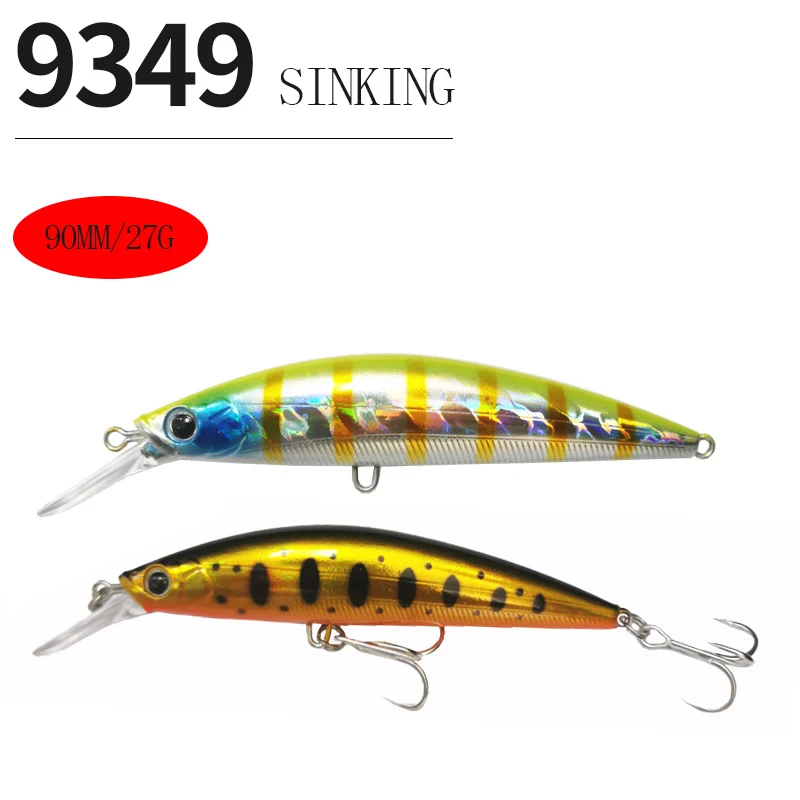 Señuelos de pesca de pececillo que se hunden, 27g, 90mm, Twitch Wobbler, cebo duro Artificial de tiro largo para equipo de natación de corriente de agua dulce - imagen 4