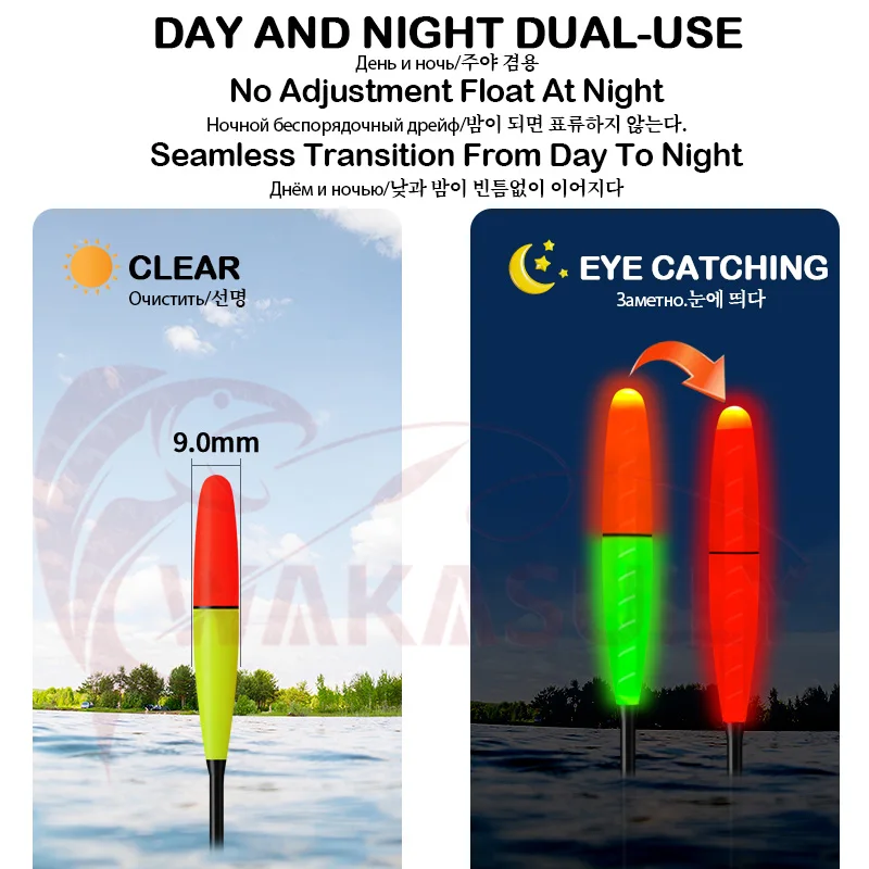 2025, nuevo producto, flotador de pesca en roca, 9,0 MM, 2 malla, detección de gravedad en negrita, flotador de pesca LED electrónico corto nocturno de alta sensibilidad - imagen 5