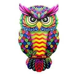 Escultura de búho en hierro forjado para decoración interior y exterior