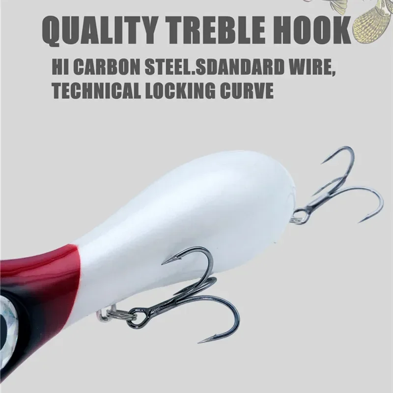 GREENSPIDER-señuelo de juego grande, 100mm, 29g, nuevos Señuelos de pesca Popper, cebo duro de agua superior, ojos 3D, boca grande, señuelo Popper con gancho VMC - imagen 5