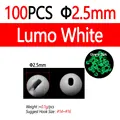 100pcs 2.5mm White