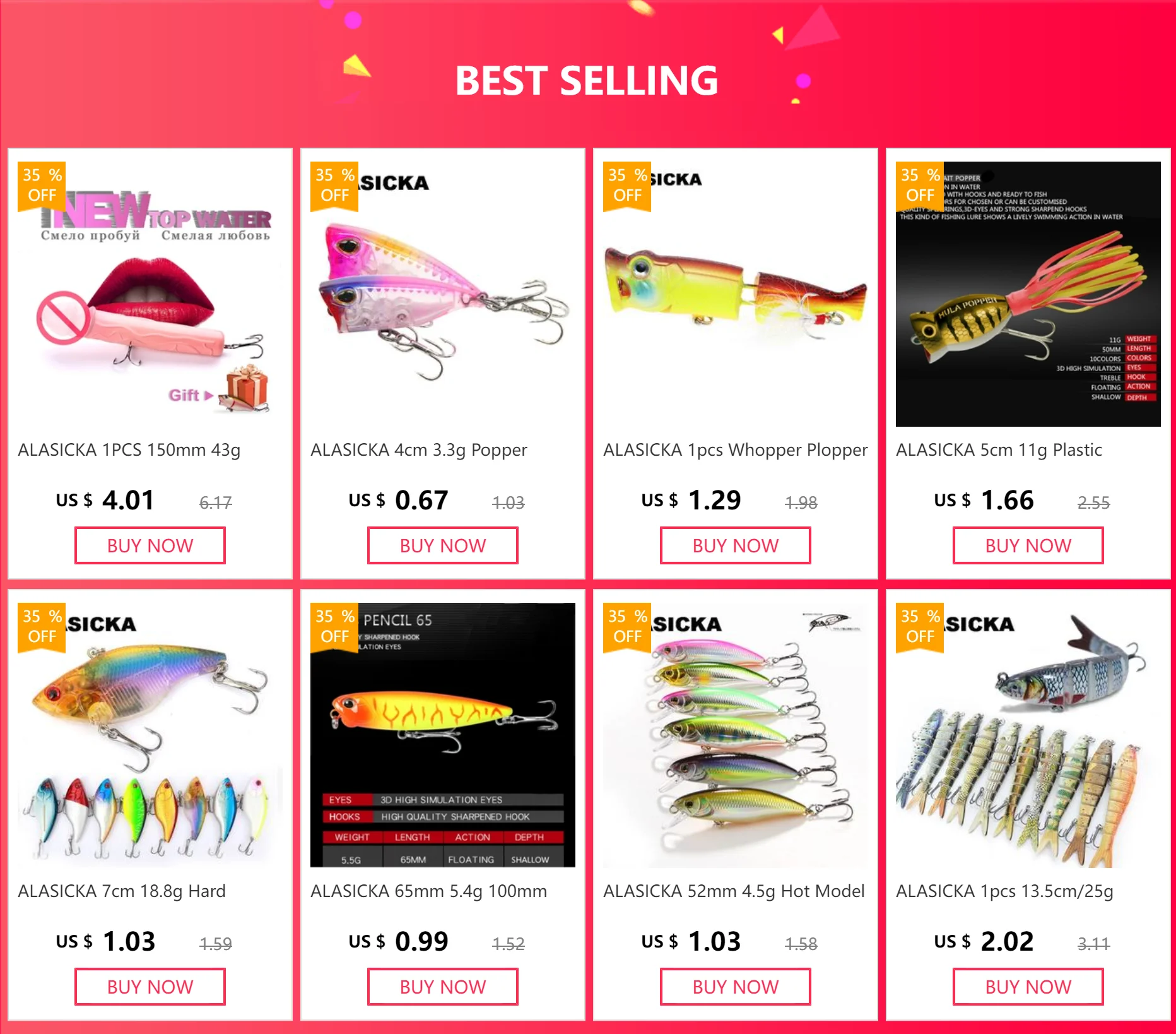 Alsasika Jerkbait 100mm vista frontal