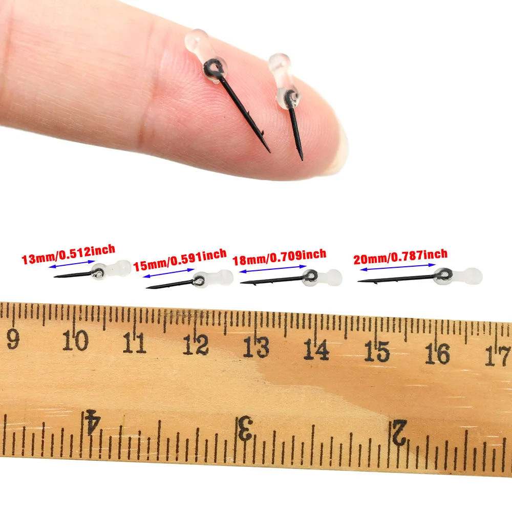 12 Uds. De anzuelo de pesca de carpa con punta de cebo de Metal, Pin Boilie con aparejo de pelo Ronnie de maíz de goma transparente - imagen 3