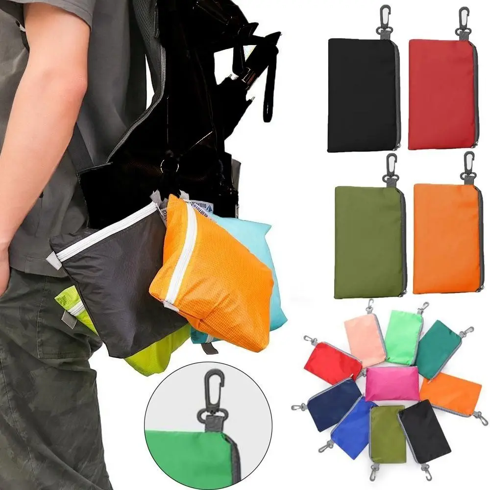 Nuevo con gancho cremallera bolsa impermeable al aire libre Color puro 12*18cm bolsa de natación bolsa 10 colores Camping senderismo bolsa de almacenamiento - imagen 5