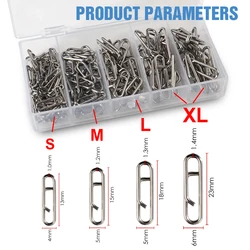 GOBAIT-Clips rápidos de enclavamiento de pesca, hebilla ovalada de acero inoxidable, accesorios de sedal de señuelo giratorio, caja de aparejos, conector de 20-100 Uds.