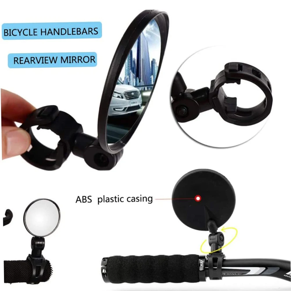 Espejo retrovisor para manillar de bicicleta, accesorio para bicicleta de montaña y carretera, ajustable, rotación de 360 °, gran angular, 2 piezas - imagen 5
