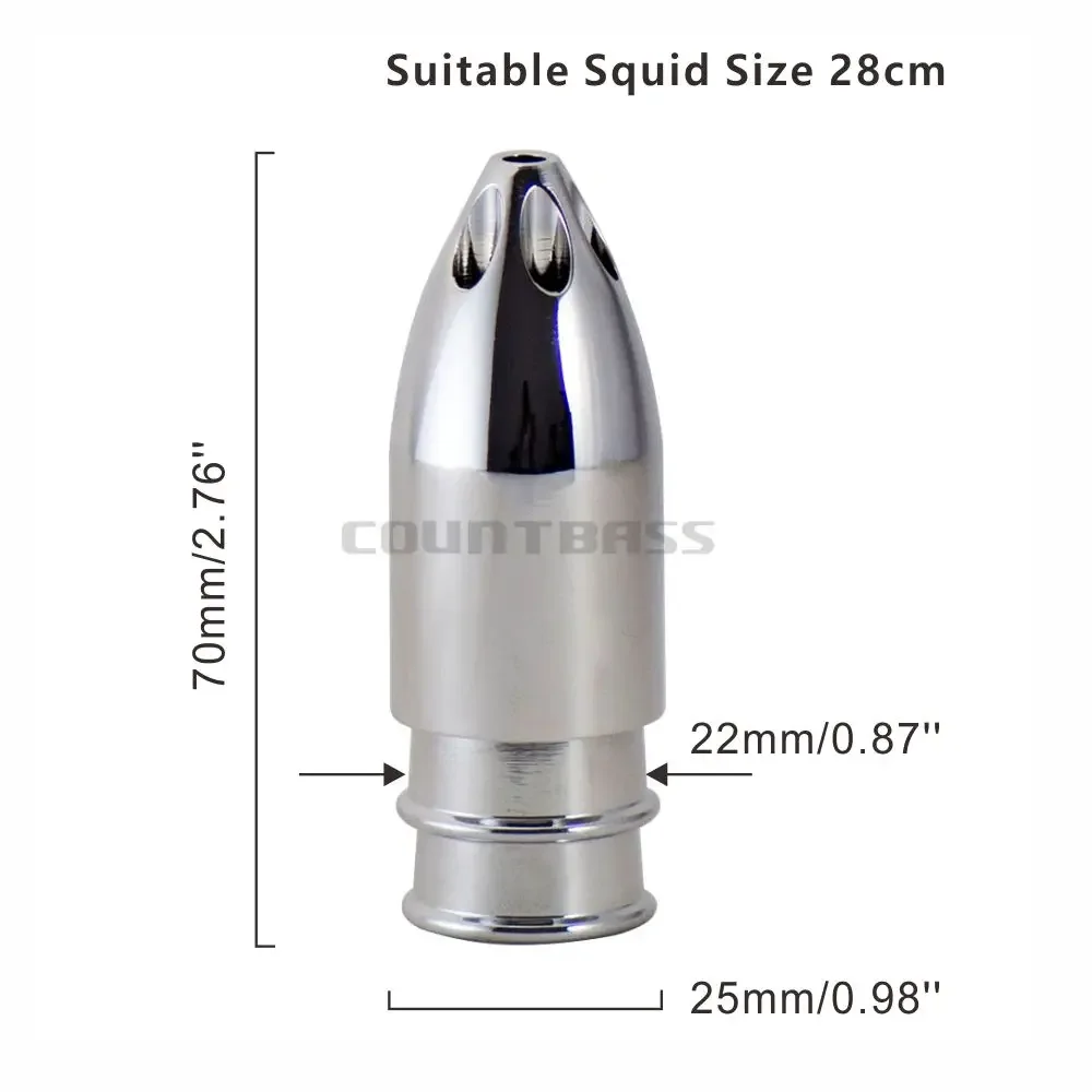 COUNTBASS-Cabeza de chorro de latón de 3,8 oz con punta hueca, 7 chorros, atún Wahoo MarlineLures, señuelo de curricán para pesca - imagen 3