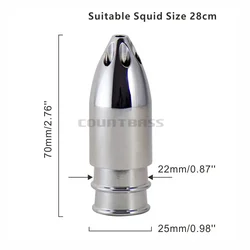 Señuelo de arrastre COUNTBASS Brass Bullet cabeza jet, falda calamar