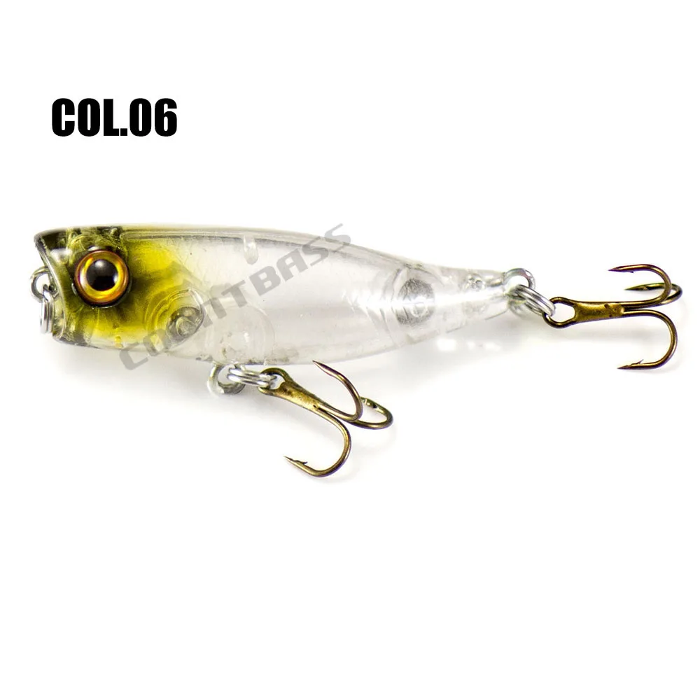 Señuelo de pesca Countbass Popper, 42mm, 1-21/32 ", 3,5g, 1/8 oz., con anzuelos VMC, superficie superior, señuelos de pescador, Wobblers para trucha lubina - imagen 5