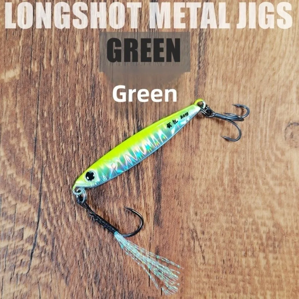 Plantilla de Metal Vertical de 15g y 20g, diseño de arrastre fundido, Material metálico, cuchara para lubina, tipo cebo duro, señuelo de Jigging para pesca en agua salada