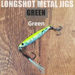 Plantilla de Metal Vertical de 15g y 20g, diseño de arrastre fundido, Material metálico, cuchara para lubina, tipo cebo duro, señuelo de Jigging para pesca en agua salada