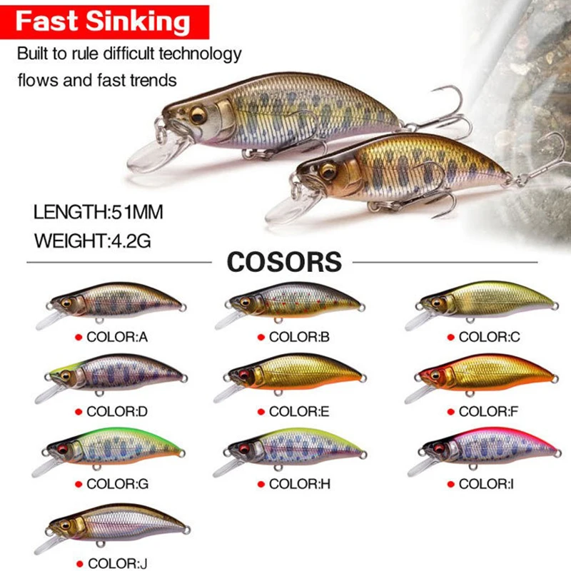 Afundando Minnow 54S Crankbait – Señuelo duro para lubina, trucha y lucio - imagen 2