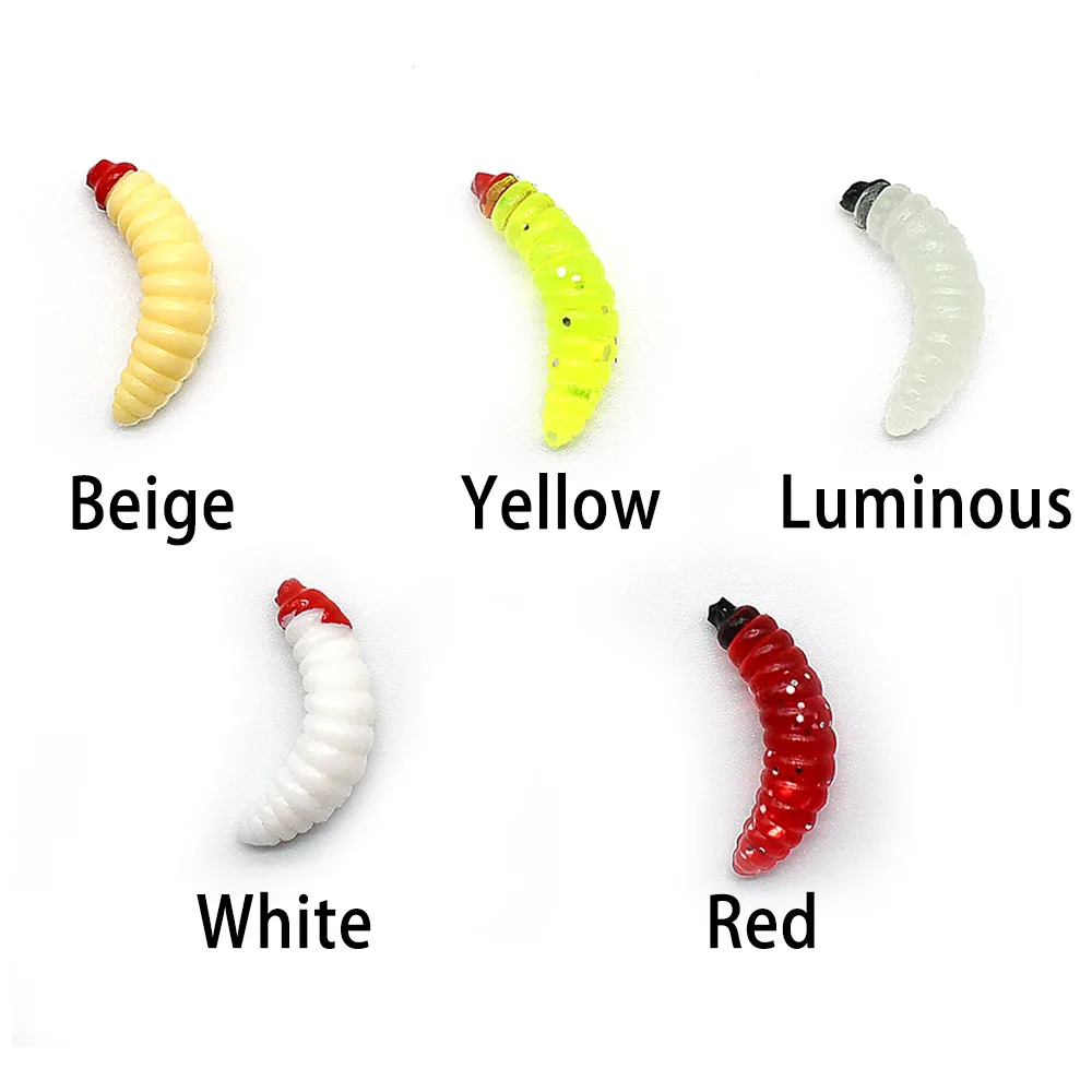 125 Uds cebo de pesca de lombriz de tierra 5 colores cebos de gusano de plástico suave señuelo de larva de gusano realista para cebo de gusanos de pan de carpa - imagen 3