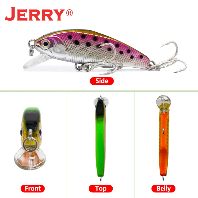 JERRY SHUHU ultrafino hundimiento Wobbler Minnow señuelo de pesca 45mm 3,4g manivela Artificial cebo duro señuelo de trucha de agua dulce - imagen 2