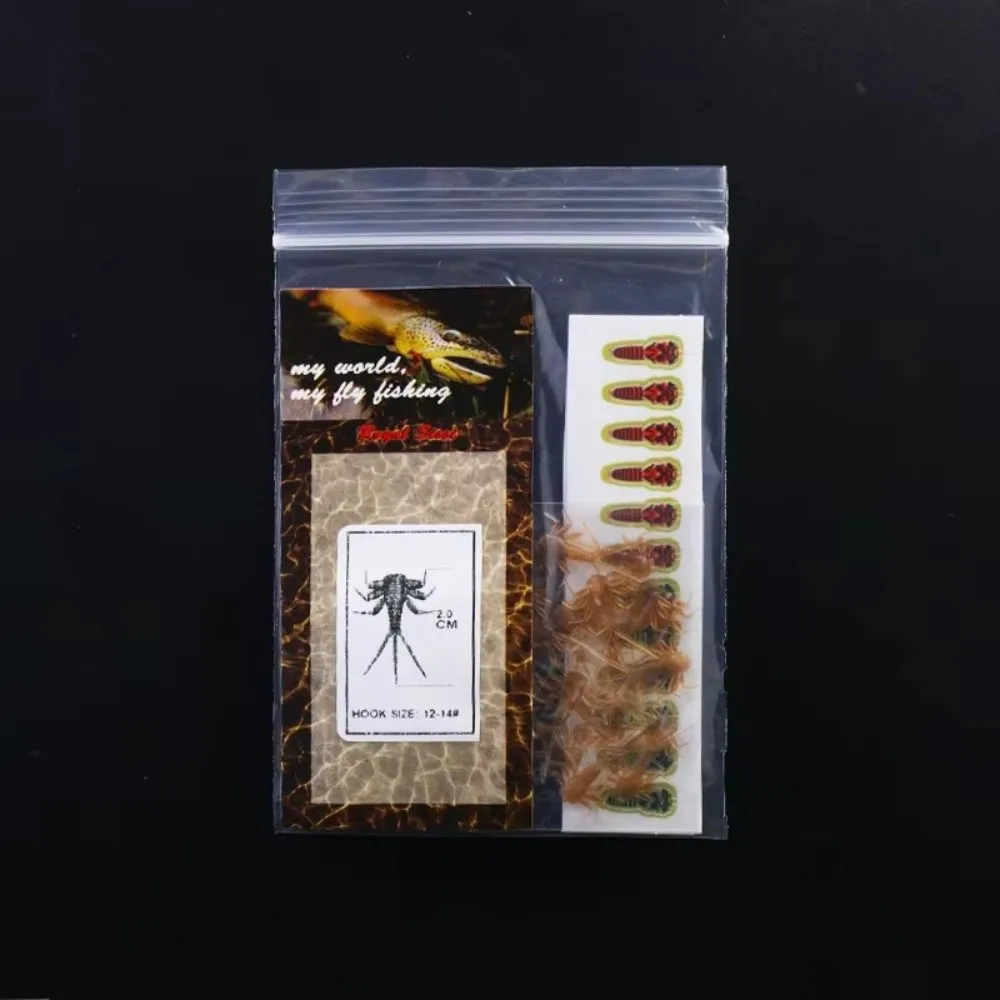 Paquete de 20 piezas de materiales para atar moscas de piel fina, moscas de ninfa, componentes para atar moscas, moscas de ninfa Artificial, moscas artificiales - imagen 4