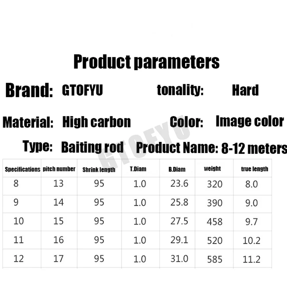 Caña de pescar telescópica para carpa, 8,0/9.0/10/11/12M, caña de pescar telescópica ultraligera portátil de carbono, arrastre máximo de 15Kg, herramientas de pesca - imagen 5