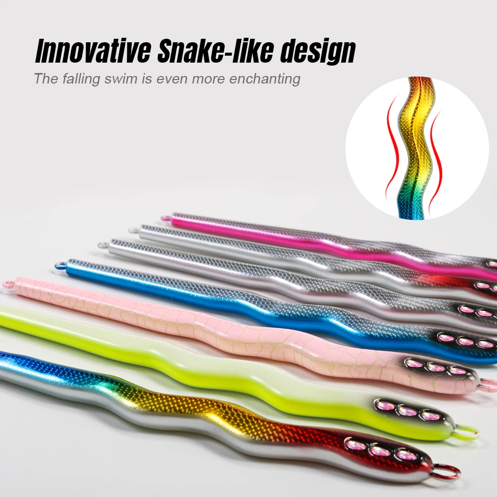 JIGGING PRO 40g 60g 80g 100g 3 ojos serpiente plantilla de Metal cebo de pesca de agua salada Shore Jigging señuelo atún Kingfish Amberjack Spigola - imagen 4