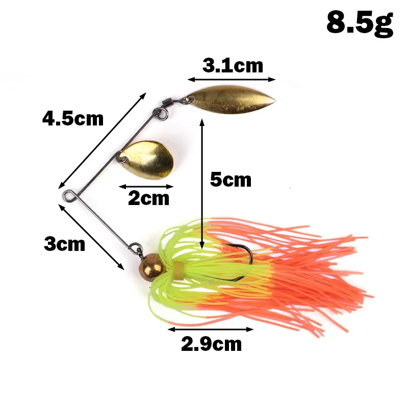 1 Uds cebo giratorio 8,5G señuelo de Metal señuelo de pesca duro Spinner señuelo Spinnerbait Pike aparejos de pesca giratorios Wobbler pesca - imagen 2