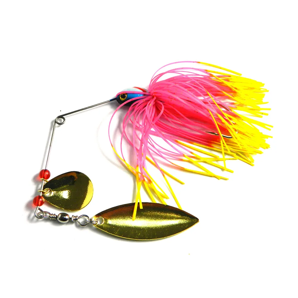 Spinner de superficie hoja de sauce – Jig barbudo con falda para lubina - imagen 2
