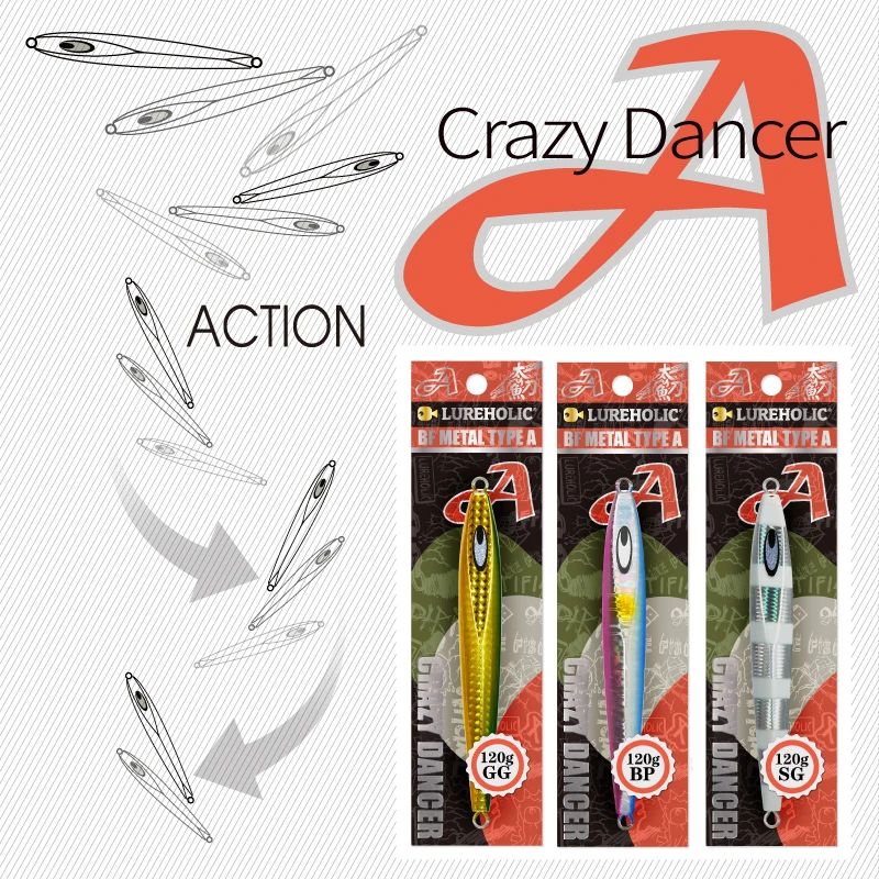 Lureholic A Crazy Dancer 80g 100g 120g cebo de pesca de mar de agua salada BF plantilla de Metal caída y parpadeante cinturón de pescado - imagen 3