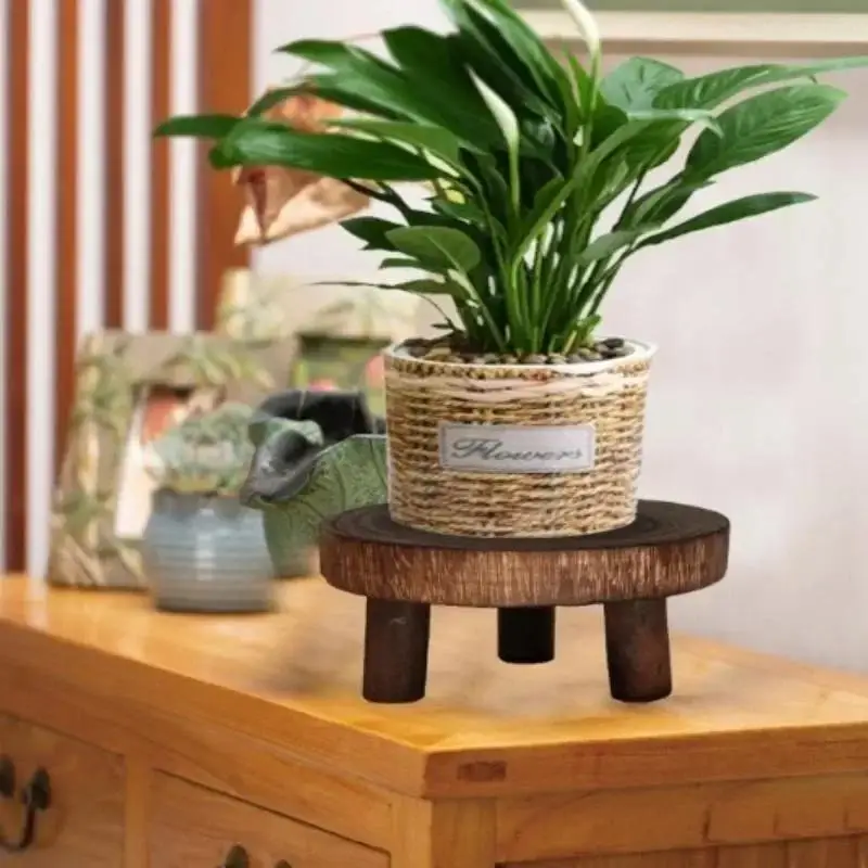 Soporte de madera para plantas y macetas, interior exterior