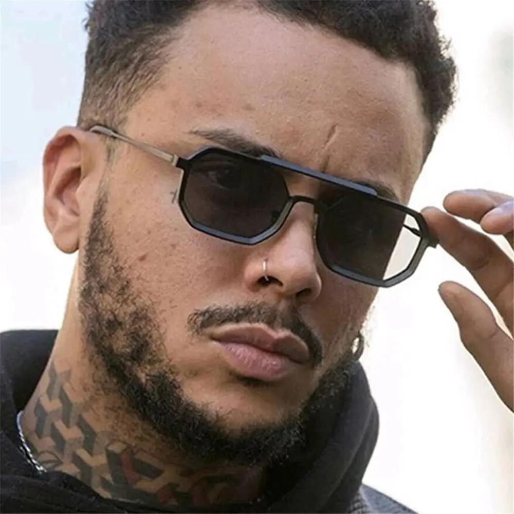 Gafas de sol con montura metálica y protección UV400 pequeñas para hombres y mujeres, gafas de sol poligonales - imagen 5