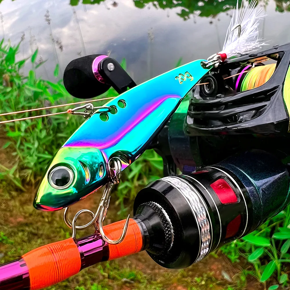 1 Uds plantilla cuchara de Metal señuelo de pesca 5g-20g láser Artificial VIB vibración cebo duro Crankbaits invierno lubina aparejos de pesca - imagen 4