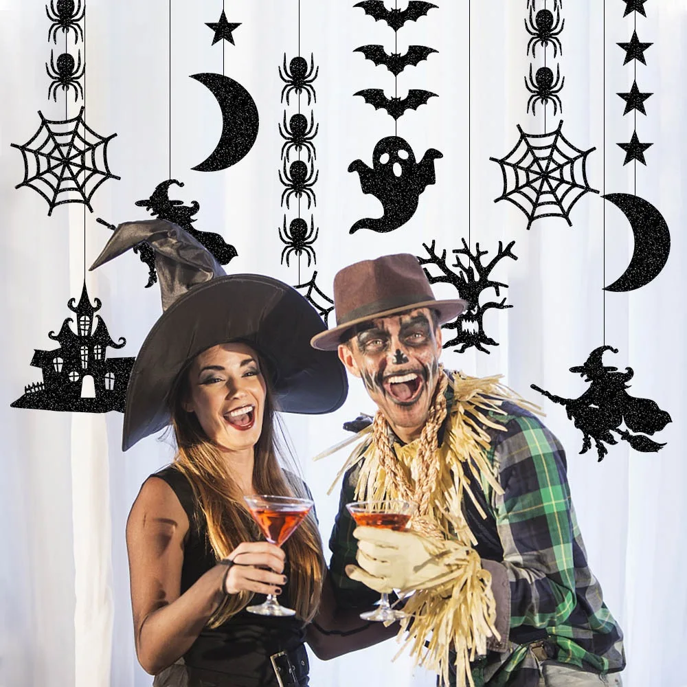 6 unids/set Halloween fantasma bruja colgante decoración hogar truco o trato accesorios Halloween DIY accesorios colgantes