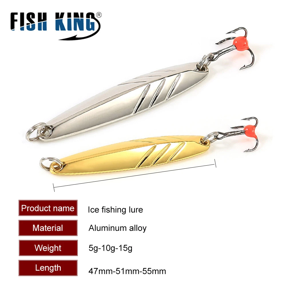FISH KING-señuelo de pesca en hielo de invierno, señuelo duro con anzuelo triple para pesca de perca, Lucio, 5g, 10g, 15g - imagen 3
