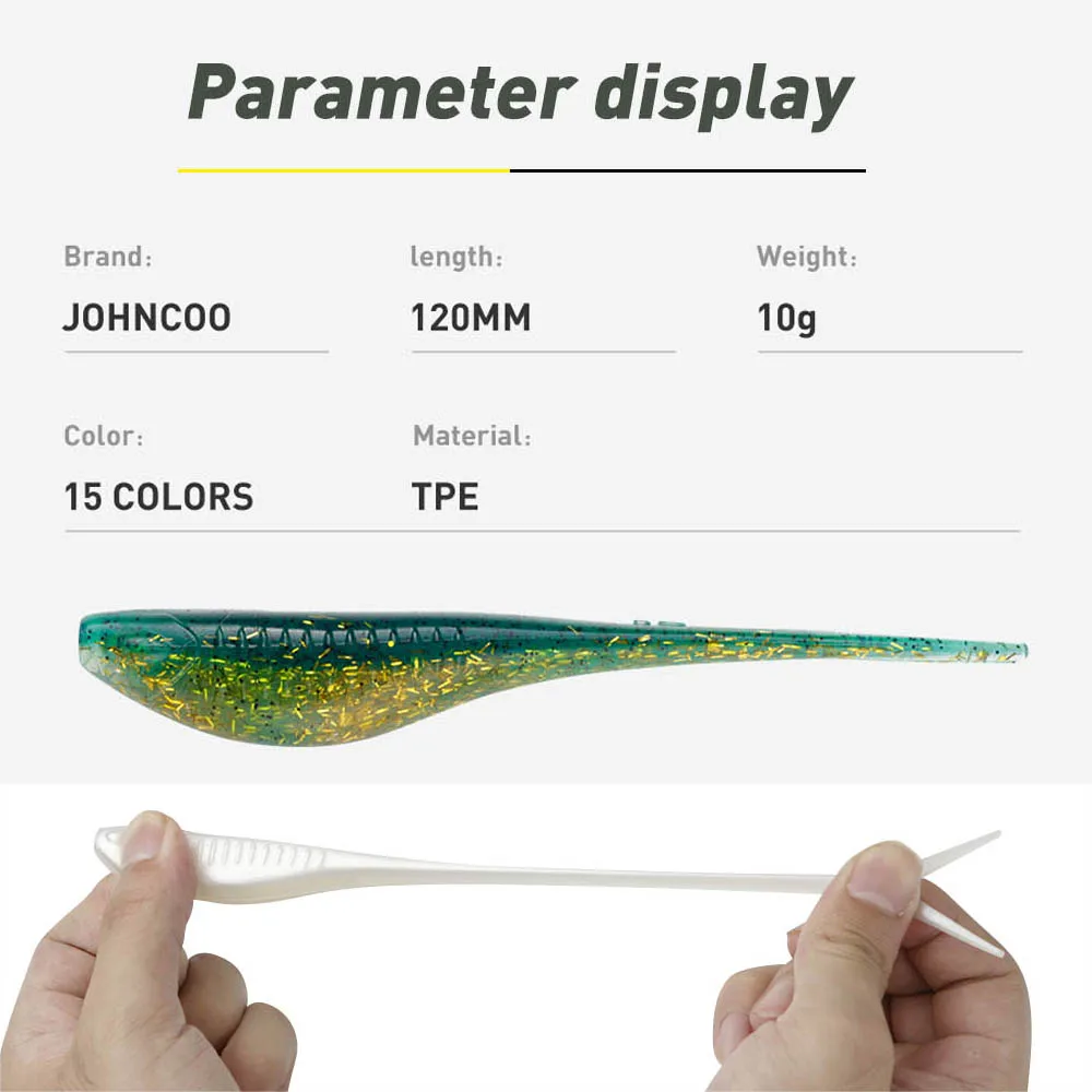 Señuelo suave 5 uds flotante 12cm 10g caída Shotting cebo suave señuelo de pesca Wobblers Leurre Souple señuelo caminar los señuelos del perro - imagen 2