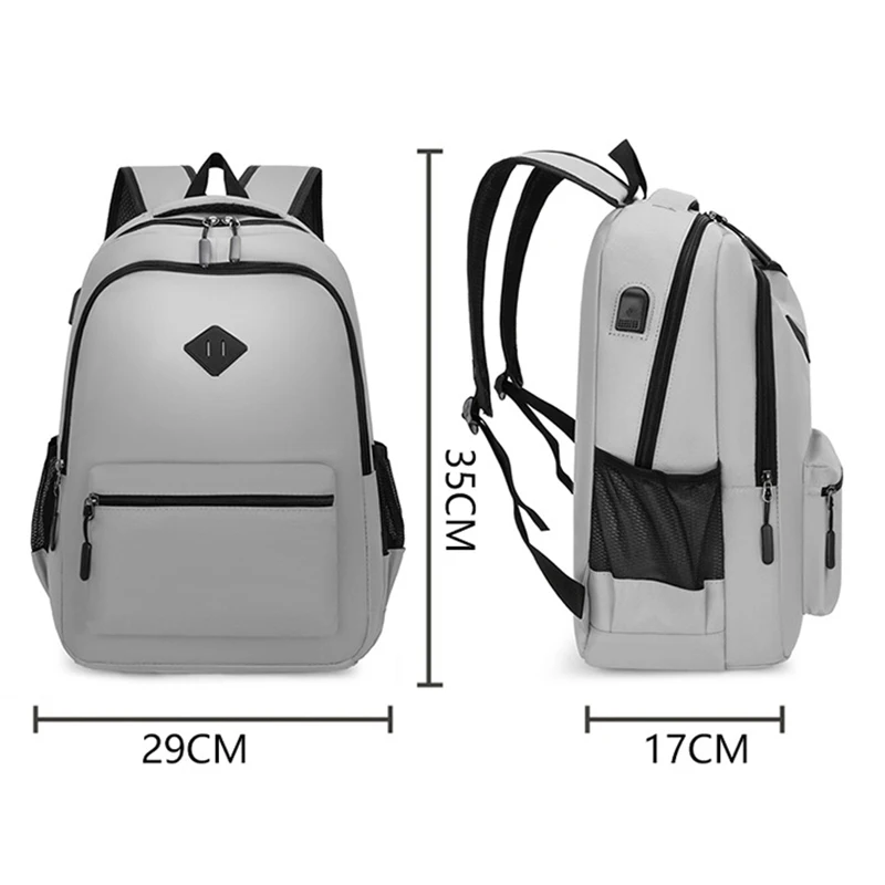Lawaia Mochilas impermeables para ordenador portátil de negocios, mochila de viaje para hombre de 35x29x17, mochila universitaria con puerto USB, mochilas para hombres y mujeres - imagen 2