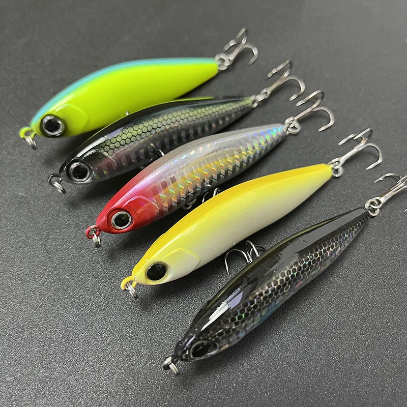 Señuelo de pesca con lápiz de 13g y 70mm, cebo adhesivo que se hunde, ojos 3D, cebo Artificial de fundición larga, pececillo Wobbler, lubina, accesorios de pesca - imagen 4