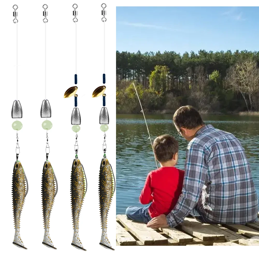 ZURYP-Conjunto de aparejos de pesca de lubina, 1 piezas, Texas, señuelo de pesca de lubina, aparejos de aparejo, wobbrer, swim Jig, anzuelos de pesca de plomo - imagen 3