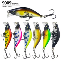 Wobbler minnow hundimiento pequeño para trucha de agua dulce