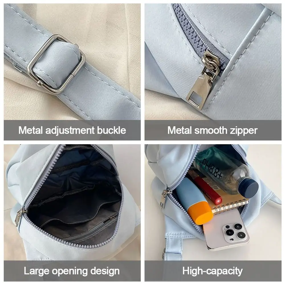 Bolso de lona portátil para mujer y niña, bandolera cruzada de gran capacidad de Color sólido - imagen 2