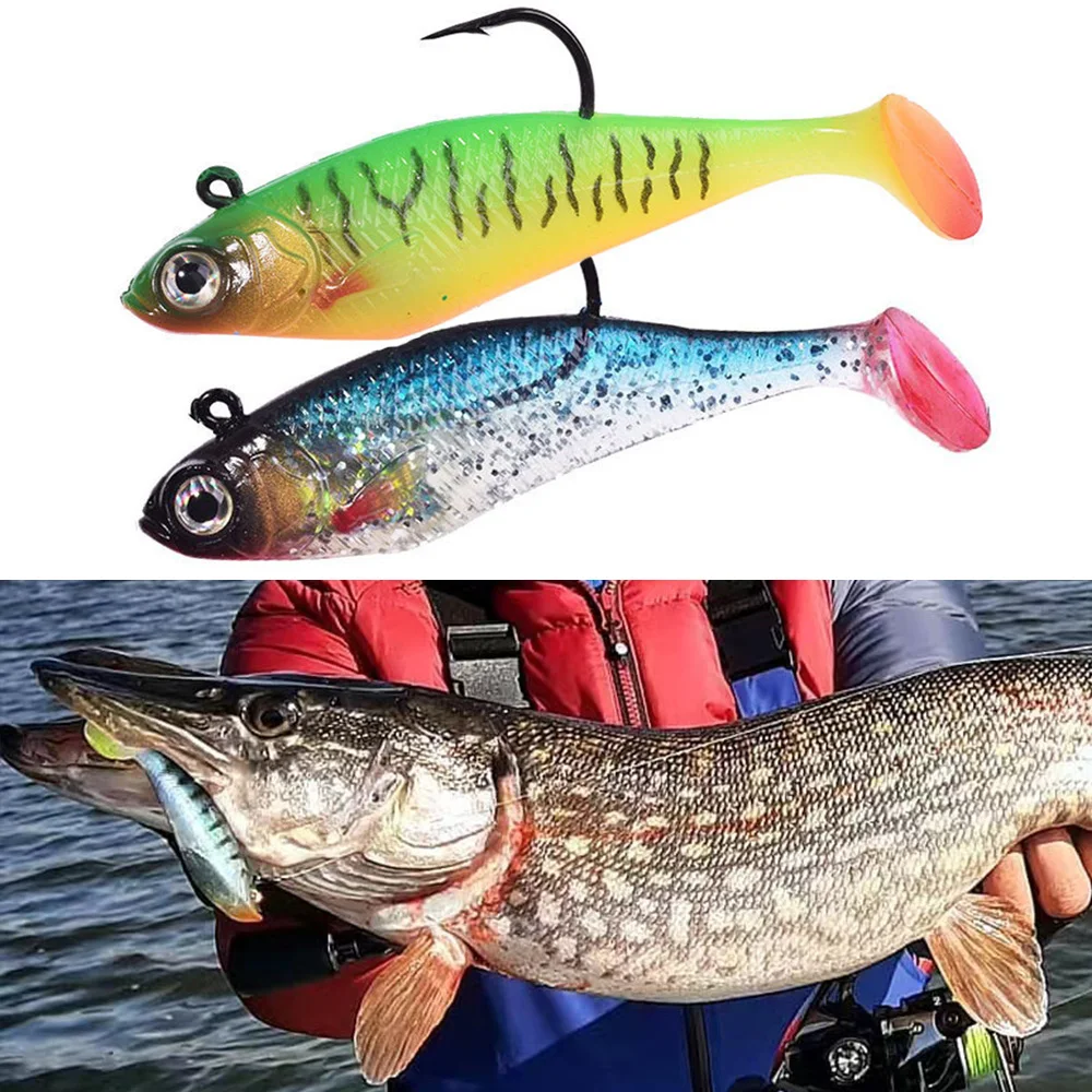 1/3 Uds Softbait 9,8g 7,5 cm pesca en agua salada señuelos de silicona Shad Swimbait Pike Bass perca Zander plantilla de pececillo negro